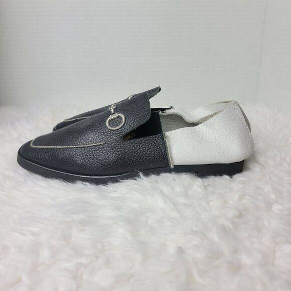 U-Dot By Takumi Inomata Womens Loafers Size 6 Black And White Soft Cow Leather - Picture 3 of 10